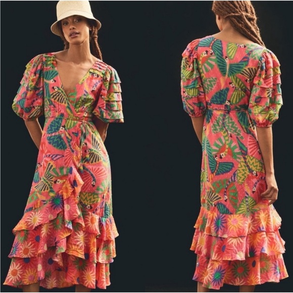 FARM Rio Dresses & Skirts - NWT FARM Rio Colorful Wrap Dress, Size XS